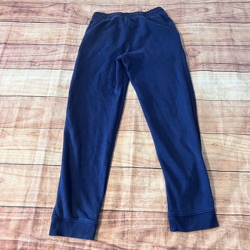 Nike Pants Boys XL Blue Navy Jogger Sweat Fleece Drawstring Swoosh Solid Cotton - Picture 3 of 7