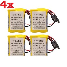 4 Pcs BR-AGCF2W/A98L-0031-0011 6V PLC Battery For Fanuc with Black Plug