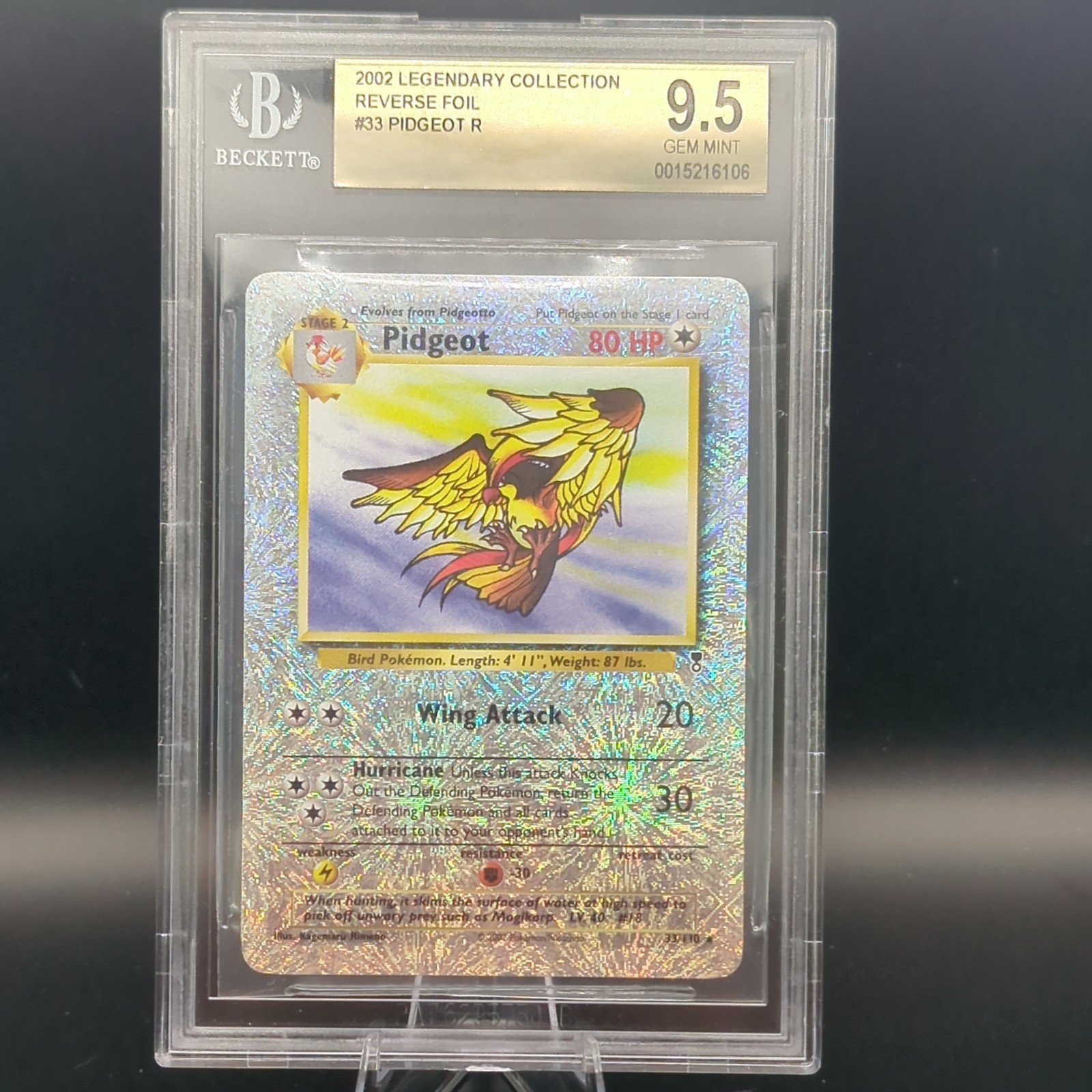 Pidgeot Legendary Collection Reverse Holo #33 BGS 9.5 Gem Mint  Pop 9