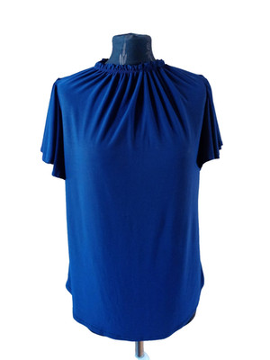 Bluse, Prospect BLVD, blau, Gr. M, Kurzarm, Rundhalsausschnitt, neuwertig