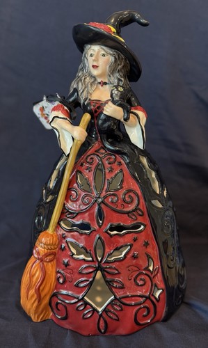 Halloween Blue Sky Clayworks Elegant Witch Tea Light Holder New