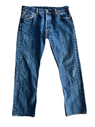 2 Stück Levi's 501 Jeans Herren 36x30 Button Fly gerades Bein klassische Stone Wash - Bild 3 von 11