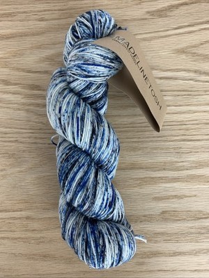 Madelinetosh Euro Sock 435 Yds Stormborn Merino Wool Blue White Hand Dyed