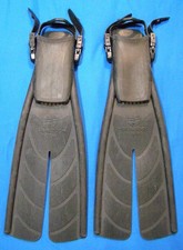 Sherwood Trek SCUBA Diving Fins Open Heel Adjustable Strap Split Fins Black S