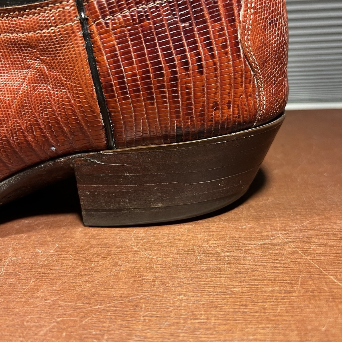 J Chisholm Mens Vintage Teju Lizard Embossed Leather Cowboy Boots 53455 Lizard Print Cowboy Boots J-Toe main image 2