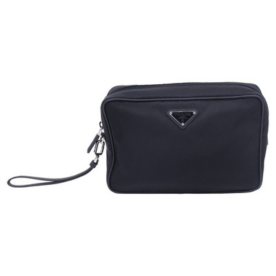 Prada Large Wristlet Toiletry Bag In Nylon Men Black One Size