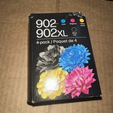 HP 902XL 902 Black Color 4 Pack Ink Cartridge XL New In Box Exp OCT/2027