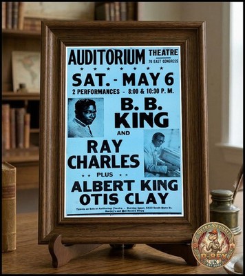 BB King Ray Charles Albert King 1972 Chicago Repro Tour Poster Foto - 12''x8''