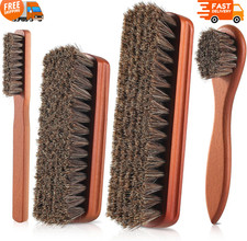 4 Pcs Shoe Brush, Boot Brush, Horse Hair Brush for Leather, Shoe Polish Brush...