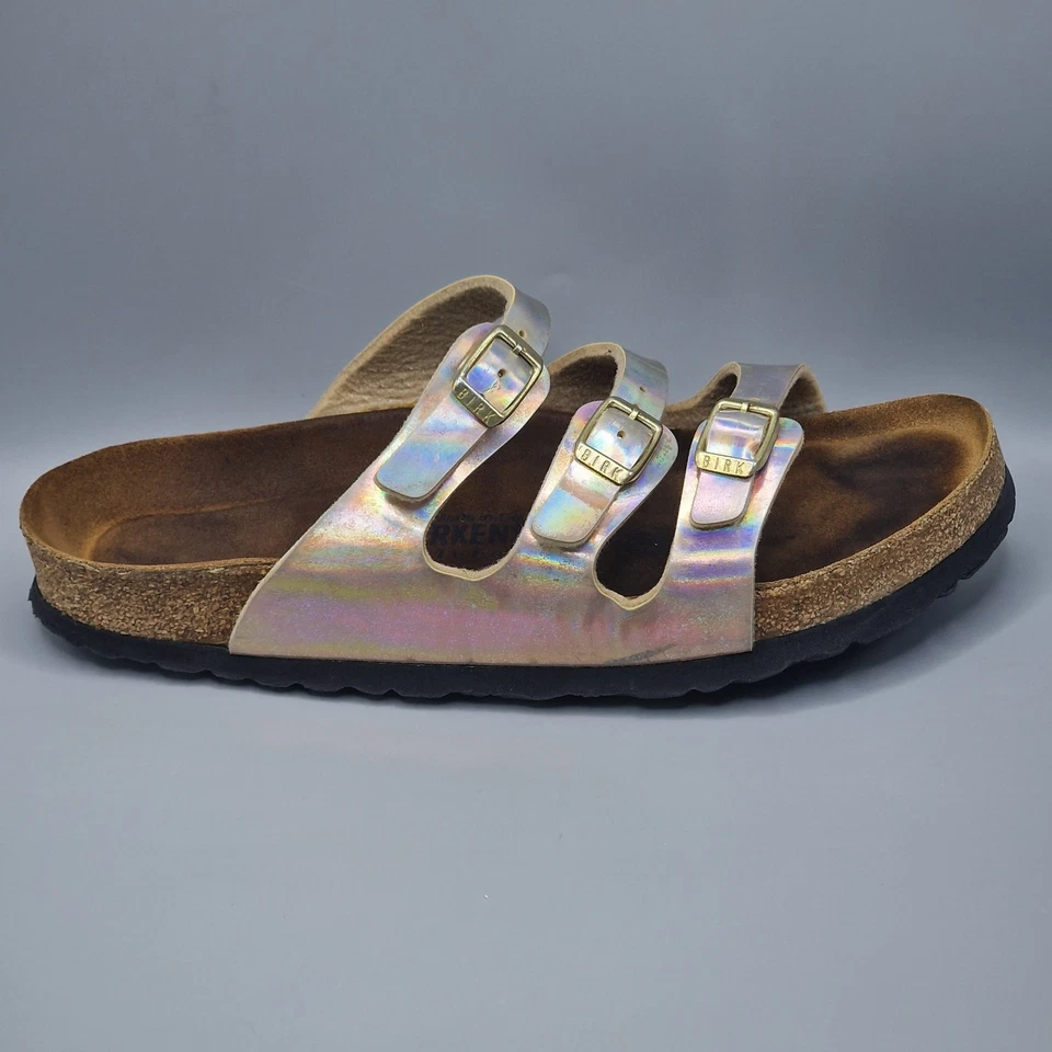 Birkenstock Florida Rose Gold Mirror Sandals Size UK 6.5 - Image 2 of 4
