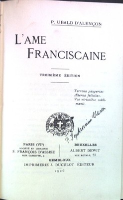 L'Ame Franciscaine. D'Alencon, P.Ubald: