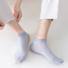 5 Pairs Summer Breathable Men's Mesh Socks Thin Cotton Sweat-absorbing Male Shor