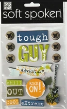 MAMBI Soft Spoken 3D stickers TOUGH GUY Guitar Theme 95646 New