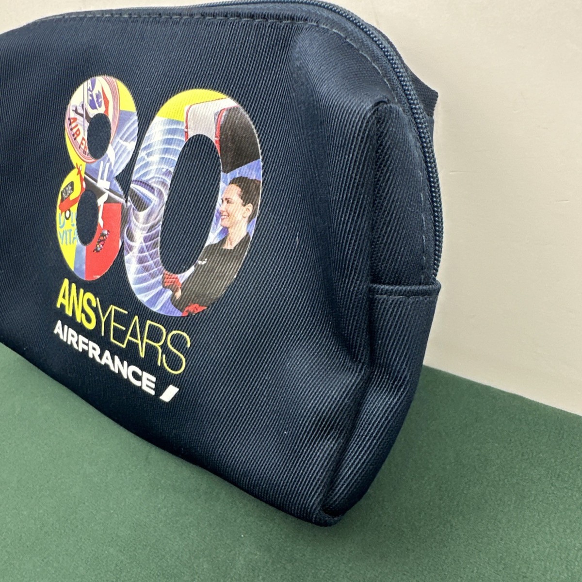 Air France 80 Years Travel Pouch Navy Zip Bag 7x5 Toiletry Case | eBay