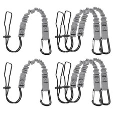 6Pcs 2ft Retractable Tool Lanyard with Metal Buckle Adjustable Loop, Gray