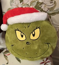 Dr. Seuss How The Grinch Stole Christmas Face Throw Plush PILLOW NWT RUZ 2024