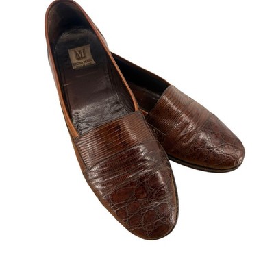 Vintage Bruno Magli Men s Brown Two Tone Made in Italy Slip On Dress Shoe Sz 11