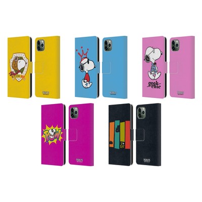 PEANUTS THE MANY FACES OF SNOOPY LEATHER BOOK CASE FOR APPLE iPHONE PHONES