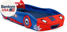 - Spidey and His Amazing Friends Web Crawler Race Car Twin Bed, Blue/Red