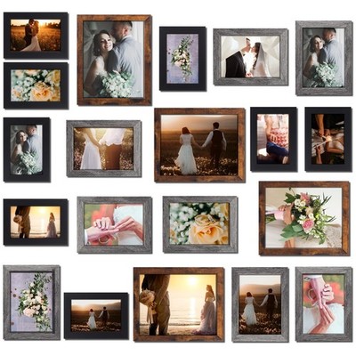 Namalu 20 Pcs Gallery Wall Frames Set Rustic Picture Frames Collage Assorted