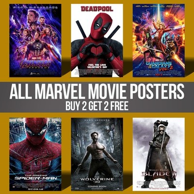 Alle Marvel Film Serie Poster Klassische Wandbilder Retro Bild Druck Zimmerdeko
