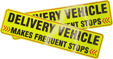 2PCS Reflective Delivery Driver Magnet for Car, Waterproof Frequent Stops Safety