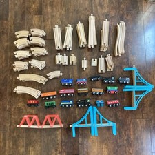 Wooden Railway Tracks Trains Bridges Thomas Brio Mattel Others Lot Of 121