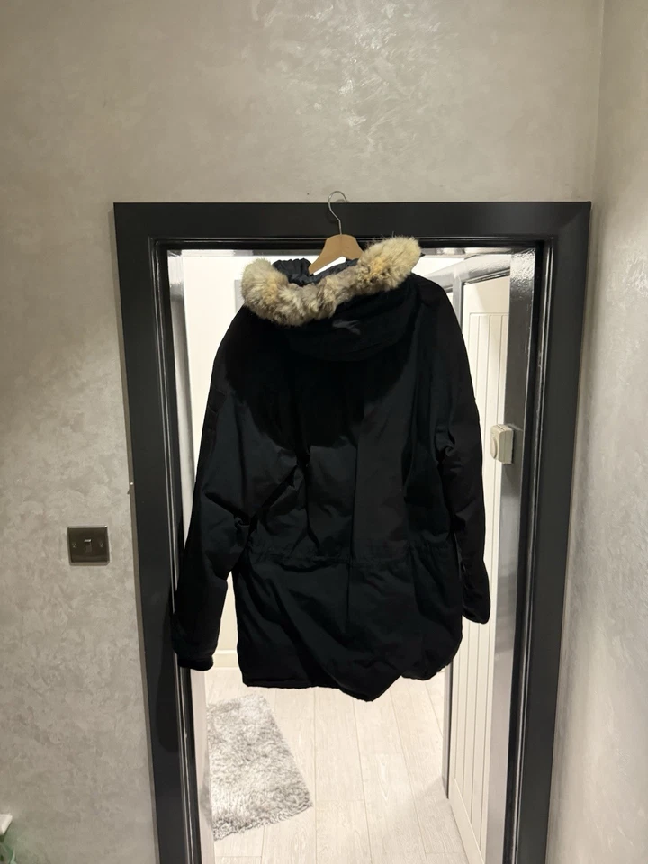 Canada Goose Langford Parka Black Fur Trim Hooded Down Coat Mens XL, photo 2 of 5