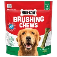Milk-Bone Brushing Chews Daily Chicken Dental Dog Treats, Peppermint Flavor