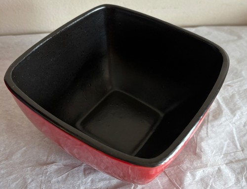 Home Trends Stoneware Rave Red & Black Square 24 oz Soup/Salad Bowl 6" - Picture 2 of 3