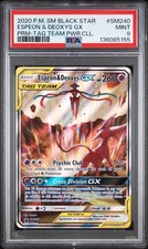 2020 POKEMON SM BLACK STAR PROMO #SM240 ESPEON & DEOXYS GX PSA 9