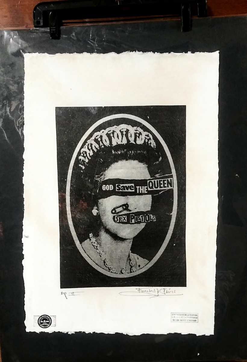 Jamie Reid's, God Save The Queen, Sex Pistols, Signed Fairchild