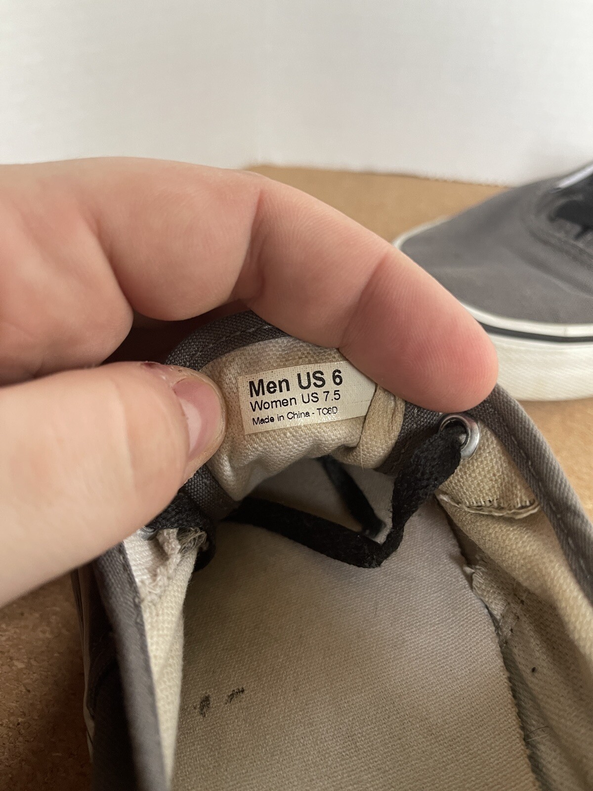 SAOLA Scarpe stringate Vans grigio massiccio classiche suola in gomma bianca uomo 6 donna 7 5