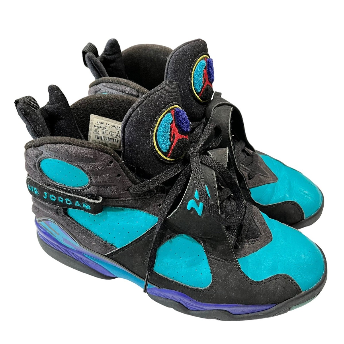 Nike Air Jordan 8 Retro Aqua (2007) 305381-041 Size 10.5 Sneakers