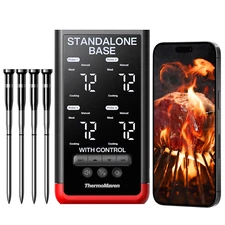 4-Probe Wireless Bluetooth Smart Meat Thermometer: Standalone Base, Wifi Unlimit