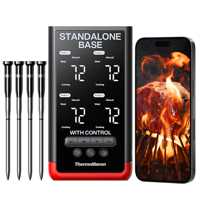 #ad #ad Wireless Bluetooth Meat Thermometer with 4 Probes amp; Wifi Range for Perfect Cooki $248.99