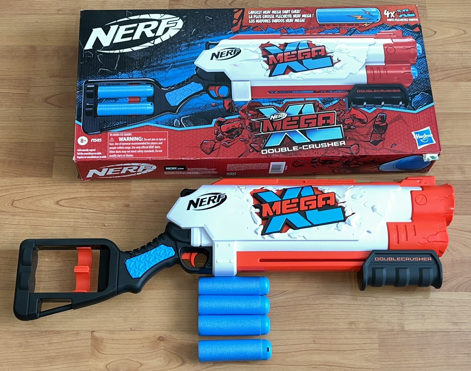 Nerf Mega XL Double Crusher Blaster, Largest Nerf Mega Darts Ever