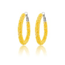 Glitter Hoop Earring Multicolor Shiny Glitter Sequins Hoops Sparkle Resin Rhi...