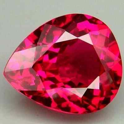 40.56 Ct+ Natural BURMA Pigeon Blood Red Ruby Pear Cut Loose Gemstone Certified