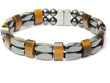 3 X Power Mens Womens Magnetic Hematite Bracelet Anklet 2 Row Tigers Eye