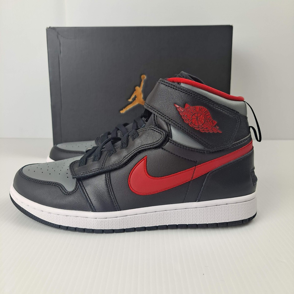 air jordan 1 high flyease black gym red smoke grey