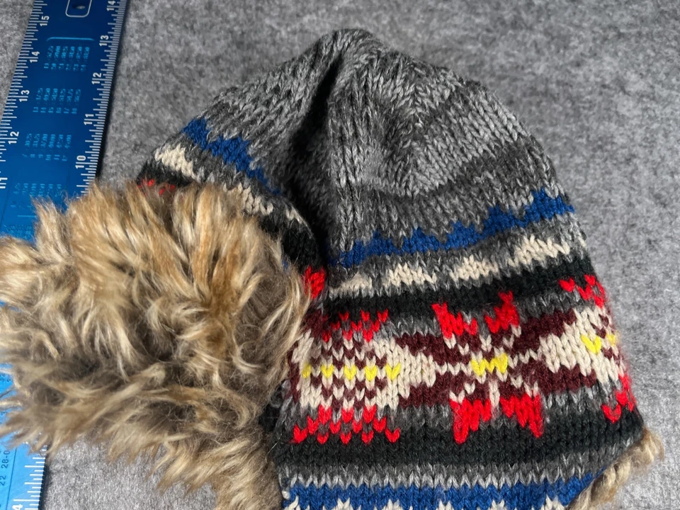 Детские большие серые акриловые ушные клапаны BabyGap Trapper Beanie Fair Isle с полиэтиленовой подкладкой - Изображение 4 из 4