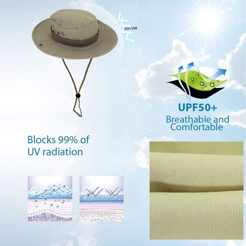 Boonie Bucket Hats Outdoor Fishing Hunting Wide Brim Mesh Camo Safari Sun Cap - Picture 2 of 10