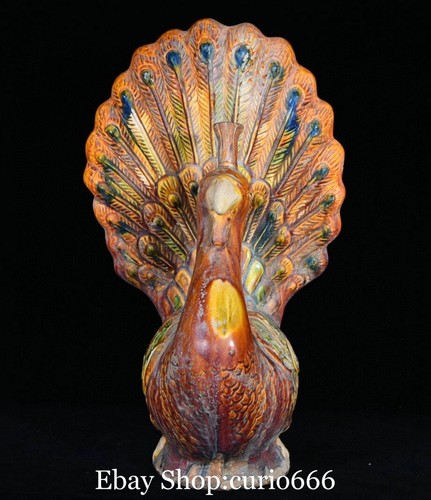 Ancienne statue zun paon paon paon oiseau animal animal dynastie Song Tang Sancai vente en gros porcelaine