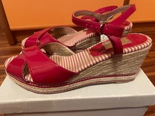 BATA Sandali zeppa rosso con tacco in corda Taglia 40 OTTIME CONDIZIONI