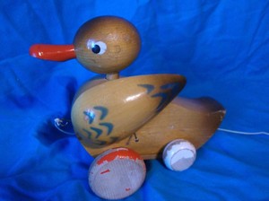 vintage wooden duck pull toy