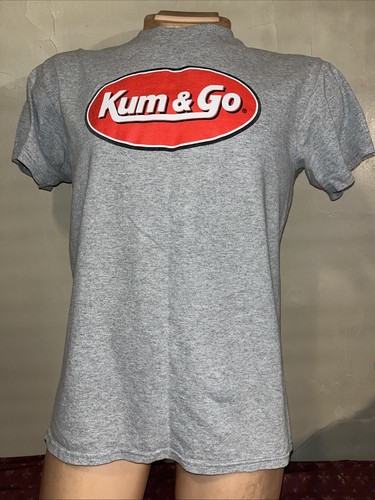 Kum & Go T-Shirt Mens M Gray Cotton Blend Cars Biker - Picture 2 of 7