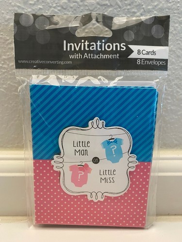 Little Man oder Little Miss? Gender Reveal Baby Party Einladungen mit Umschlägen 8 Stück