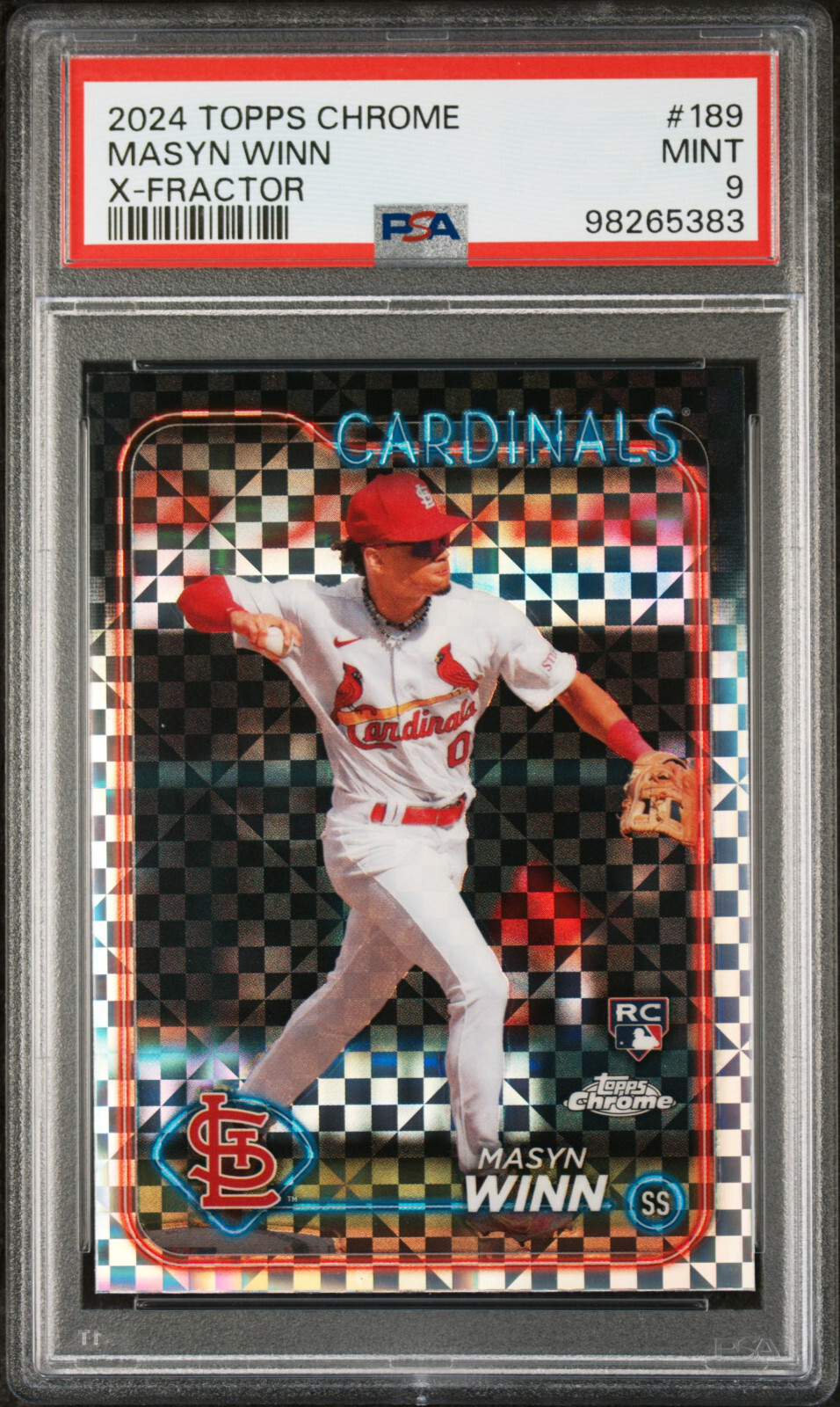 2024 TOPPS CHROME X-FRACTOR #189 MASYN WINN ROOKIE RC PSA 9