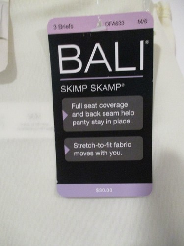 BALI womens panties~3-Pair Skimp Skamp stretch brief~ size 6/M - Picture 3 of 4